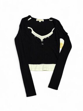 Sugar Moon Black and white long sleeve XS top